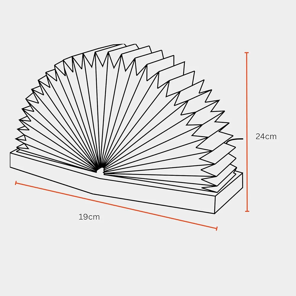 FIG Living Foldable Linen Book Table Lamp  | 24 x 19 cm Handcrafted Origami Design with Mango Wood Base | Ideal for Living Room, Bedroom, Study Room & Cafe | Night Lamp Home Decor Gifting Item