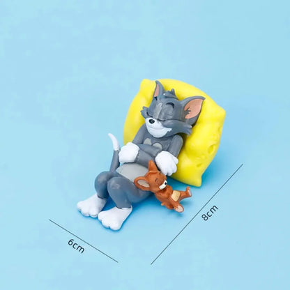 REWOP Resin Cute Car/Home Interior Decoration - Relaxing Cat and Mouse Figurine, Perfect Dashboard Toys and Accessories for Mini Tabletop Decor,6 Cm,4 Cm