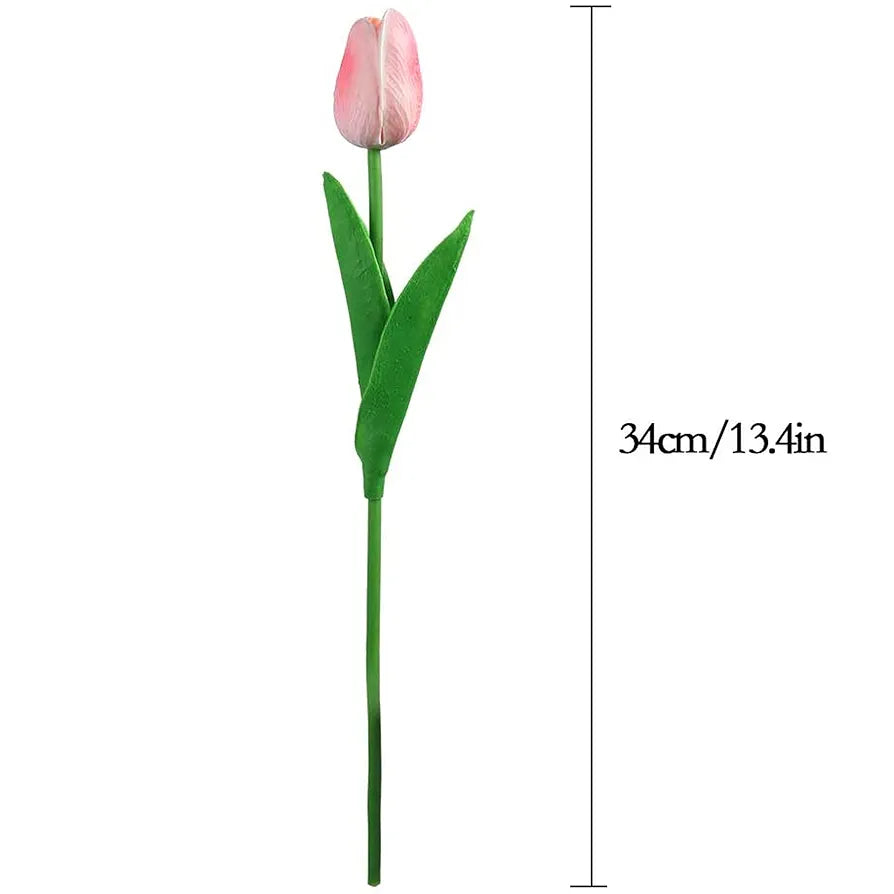Tied Ribbons 5 Pcs Artificial Tulip Flowers Bunches For Vase  Home Decoration Items For Living Room Corner Table Top Bedroom Wedding Party Decorative Gift  - Silk