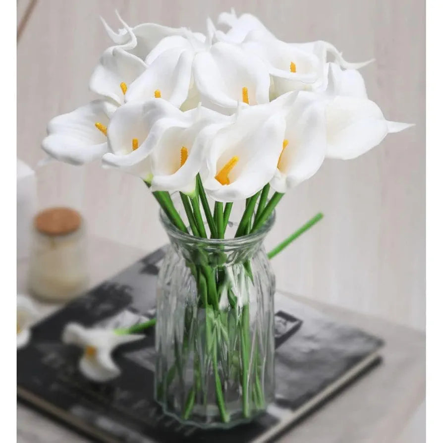 SATYAM KRAFT 10 Pcs Artificial Tulip Flowers Bunches for Vase, Home Decoration Items, Table Top, Bedroom, Office, Living Room Corner, Wedding, Party Decorative Gift Set  