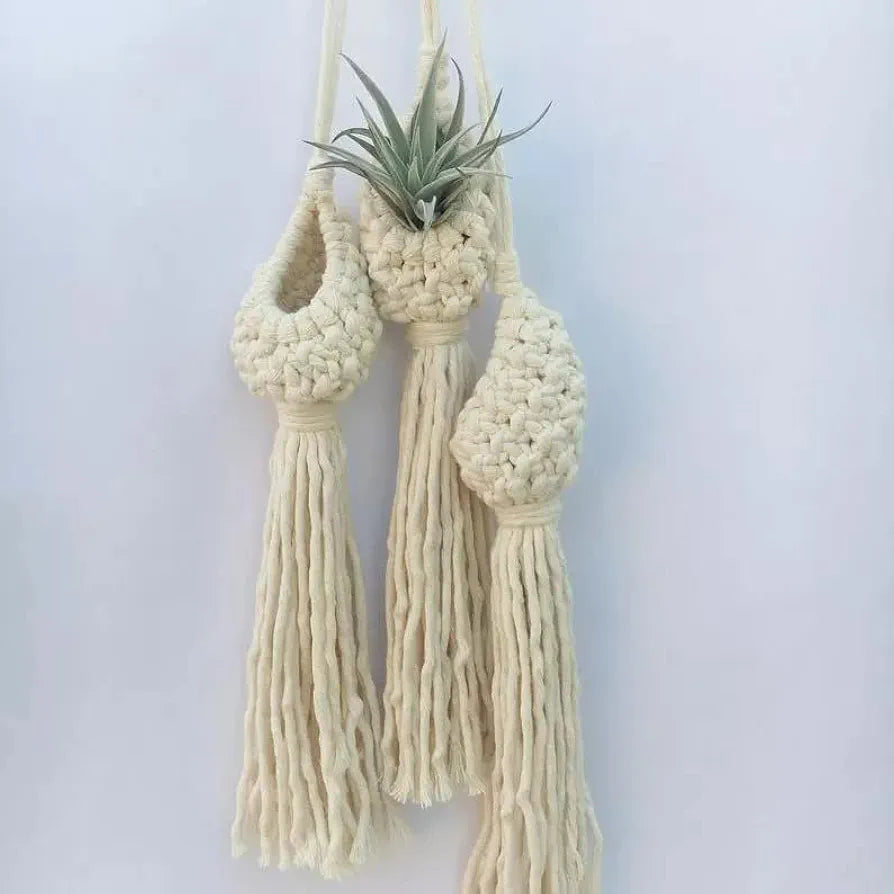 Urooz Macrame Cotton Boho Plant Hanger Rope Flower Pot Holder For Indoor Outdoor Balcony Gardening  