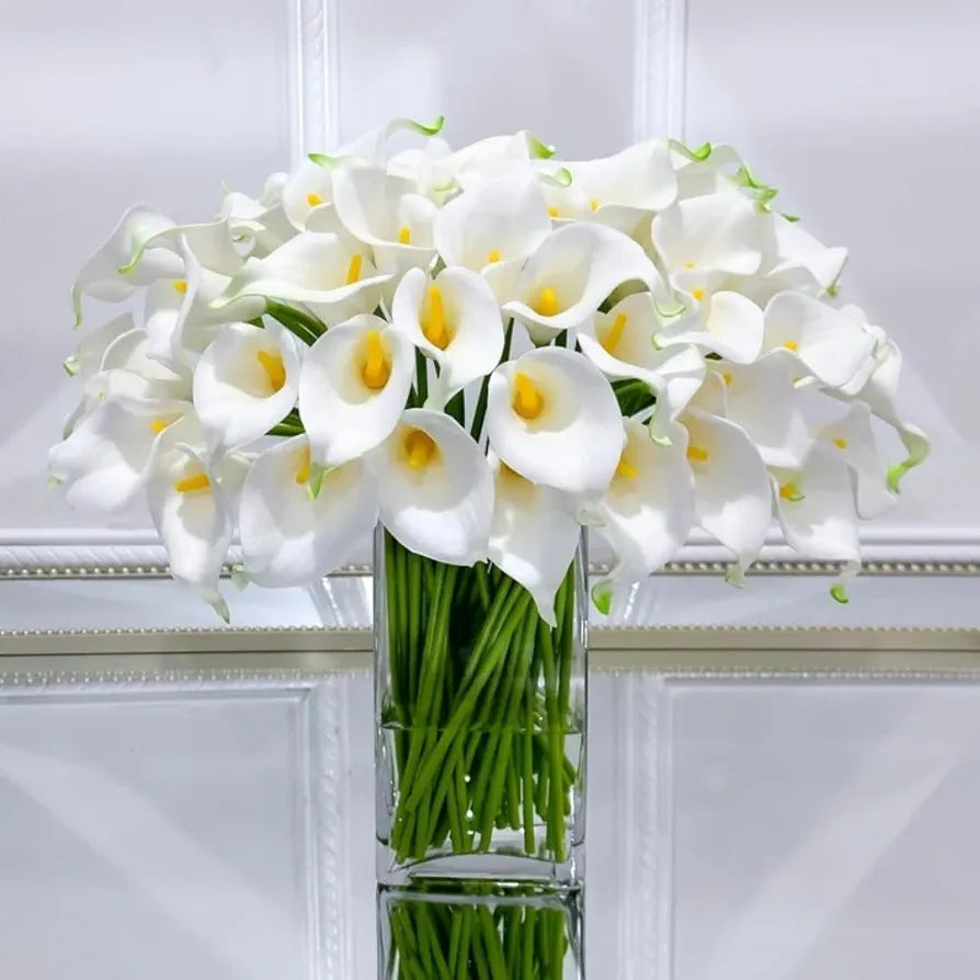 SATYAM KRAFT 10 Pcs Artificial Tulip Flowers Bunches for Vase, Home Decoration Items, Table Top, Bedroom, Office, Living Room Corner, Wedding, Party Decorative Gift Set  