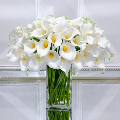 SATYAM KRAFT 10 Pcs Artificial Tulip Flowers Bunches for Vase, Home Decoration Items, Table Top, Bedroom, Office, Living Room Corner, Wedding, Party Decorative Gift Set  