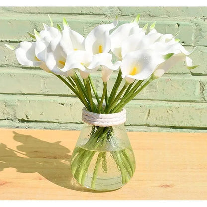 SATYAM KRAFT 10 Pcs Artificial Tulip Flowers Bunches for Vase, Home Decoration Items, Table Top, Bedroom, Office, Living Room Corner, Wedding, Party Decorative Gift Set  