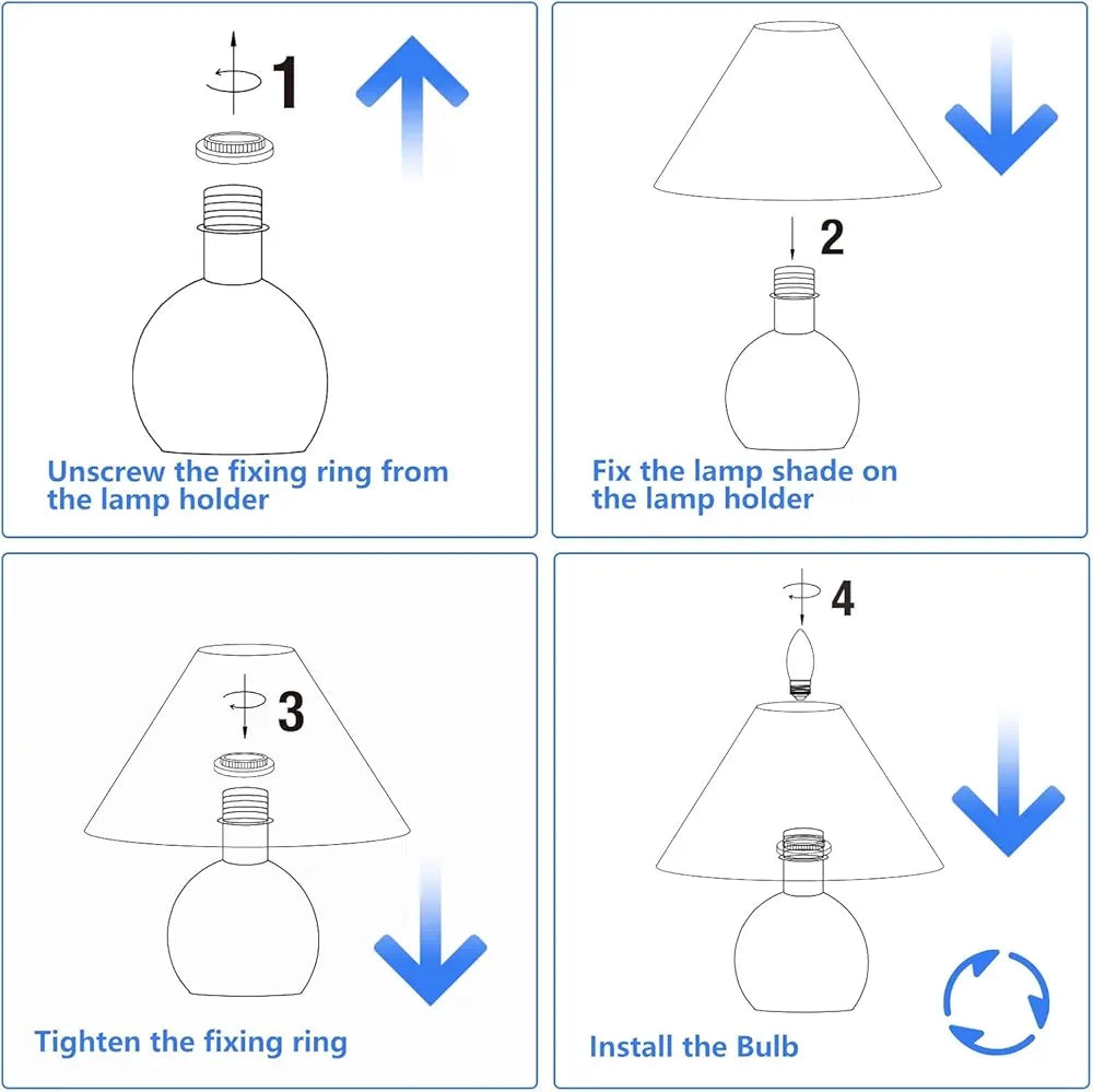 Homesake®Retro Down to The Wire Metal Table Lamp with Fabric Shade, Bedside Lamp Gift Housewarming Home Living Room, Pleated Shade 