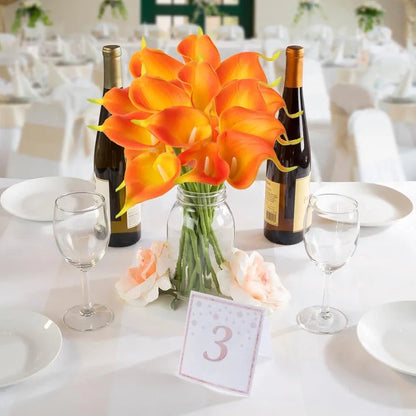 Tied Ribbons 10 Pcs Artificial Calla Lily Flowers Bunch For Vase&Flower Pots  Home Decor Item For Living Room Centerpiece Corner Table Decorations  - Silk