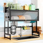 Dish Rack for Kitchen, Bartan Stand for Drying, Carbon Steel, Drainer Shelf/Kitchen Organizer/Utensils Storage