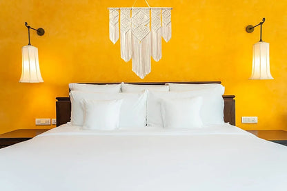 Dxyz Extra Large Macrame Cotton Rope Handmade Wall Hanging Tapestry, Abstract, Beige - 96.52 Cm