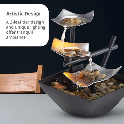 The Artment Your Artistic Apartment Modern Art Zen Water Fountain for Decor | Showpiece Fountain for Living Room, Table Decor, Bedroom, Office - 20 CM