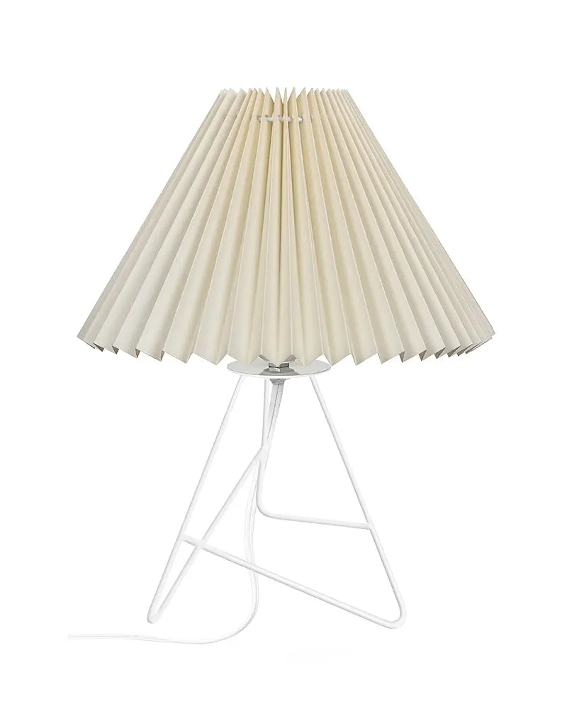 Homesake®Retro Down to The Wire Metal Table Lamp with Fabric Shade, Bedside Lamp Gift Housewarming Home Living Room, Pleated Shade 