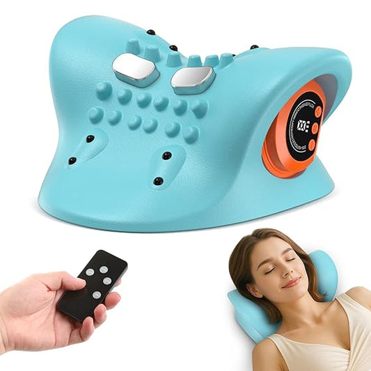 Neck Massager 2025–3-in-1 Portable Massager with Heat & Ergonomic Stretch–Adjustable Intensity for Neck & Shoulder Relaxation at Home, Office, Travel