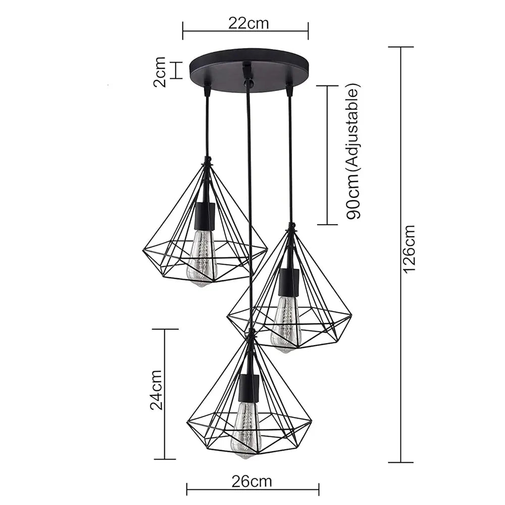 Homesake Hanging Light Diamond Cluster-Modern Ceiling Pendant Light for Home Decoration, Living Room,Bedroom, and Dining Room, Stylish Chandelier, Contemporary Interior Design, Pack of 1, 