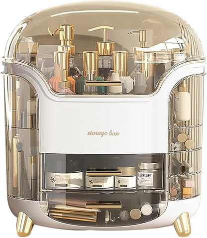 YAGVIZ Makeup Organiser Storage Box for Countertop Cosmetics, Skincare and Beauty Case with Clear Lid Display for Easy Visibility and Drawers for Vanity, Dresser
