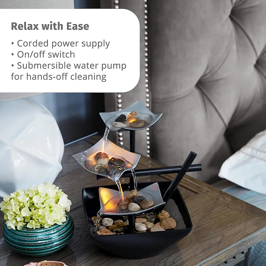 The Artment Your Artistic Apartment Modern Art Zen Water Fountain for Decor | Showpiece Fountain for Living Room, Table Decor, Bedroom, Office - 20 CM