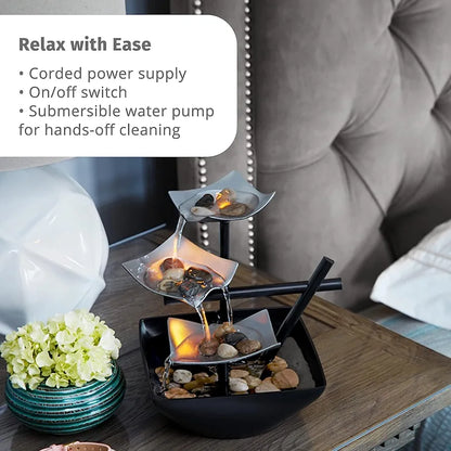 The Artment Your Artistic Apartment Modern Art Zen Water Fountain for Decor | Showpiece Fountain for Living Room, Table Decor, Bedroom, Office - 20 CM