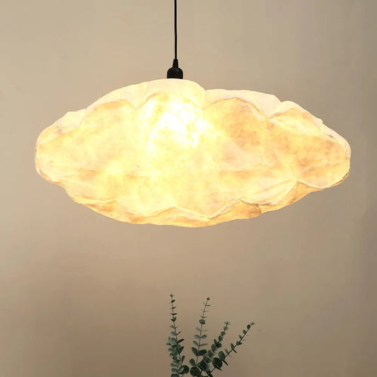 FIG Living Cloud Pendant Lamp for Living Room, Bedroom, Dining & Study | 57 x 17 x 22 cm | Specially Handcrafted Synthetic Material | Dreamy Ambient Lighting | Modern Ceiling Chandelier 