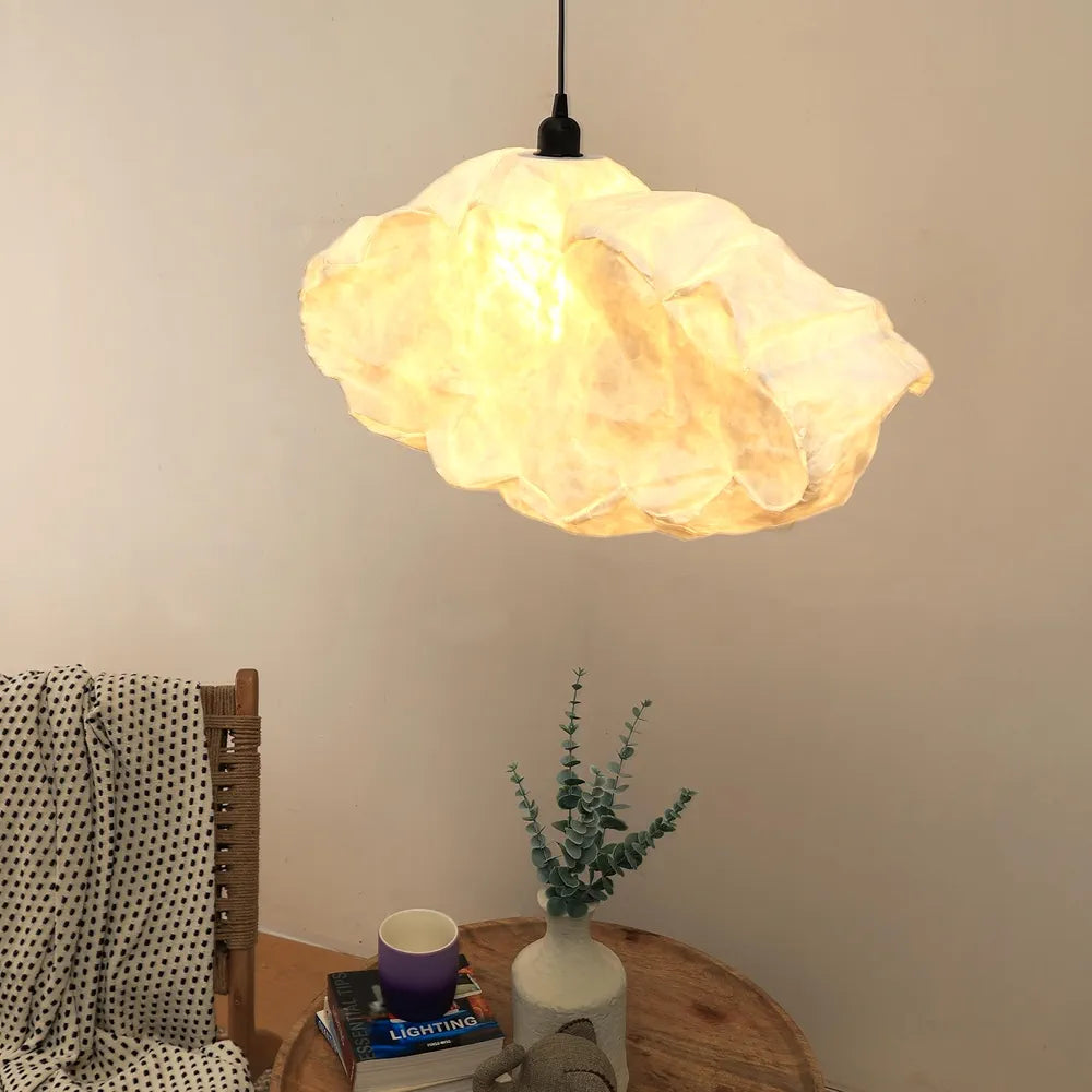 FIG Living Cloud Pendant Lamp for Living Room, Bedroom, Dining & Study | 57 x 17 x 22 cm | Specially Handcrafted Synthetic Material | Dreamy Ambient Lighting | Modern Ceiling Chandelier 