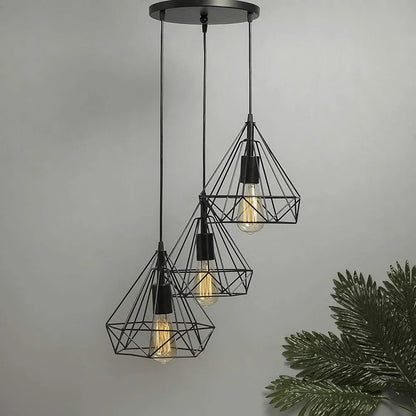 Homesake Hanging Light Diamond Cluster-Modern Ceiling Pendant Light for Home Decoration, Living Room,Bedroom, and Dining Room, Stylish Chandelier, Contemporary Interior Design, Pack of 1, 