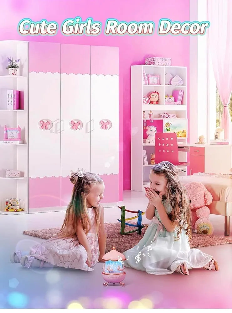 Desidiya Bunny Night Light Cabin Projector Lamp 360° Rotatable LED Night Lamp for Kids Room Decor, Kids Night Lights for Girls Bedroom 6 Film Shade, Star Projector, USB Powered Birthday Gift for Kids