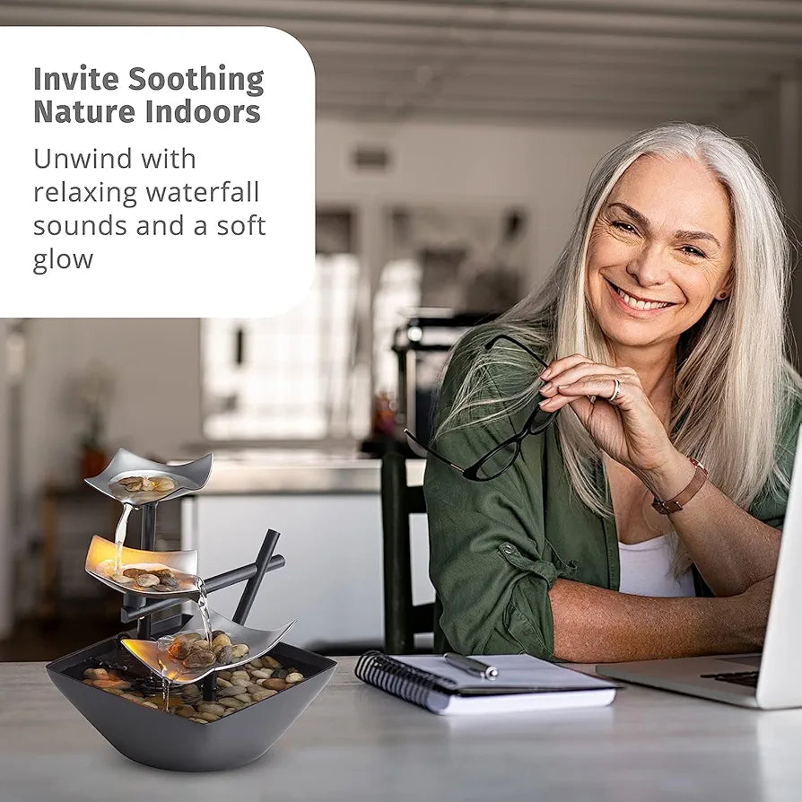 The Artment Your Artistic Apartment Modern Art Zen Water Fountain for Decor | Showpiece Fountain for Living Room, Table Decor, Bedroom, Office - 20 CM