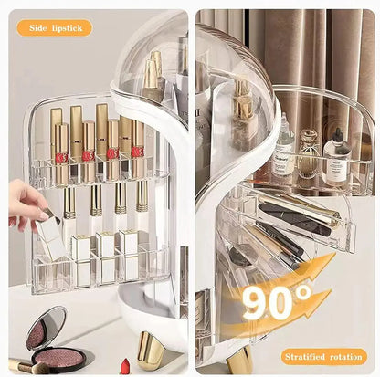 YAGVIZ Makeup Organiser Storage Box for Countertop Cosmetics, Skincare and Beauty Case with Clear Lid Display for Easy Visibility and Drawers for Vanity, Dresser
