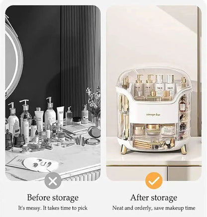 YAGVIZ Makeup Organiser Storage Box for Countertop Cosmetics, Skincare and Beauty Case with Clear Lid Display for Easy Visibility and Drawers for Vanity, Dresser