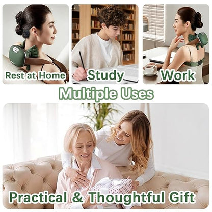 Shoulder and Neck Massager, Neck Massager for Pain Relief Deep Tissue with Two-Speed Temperature Adjustment Dual