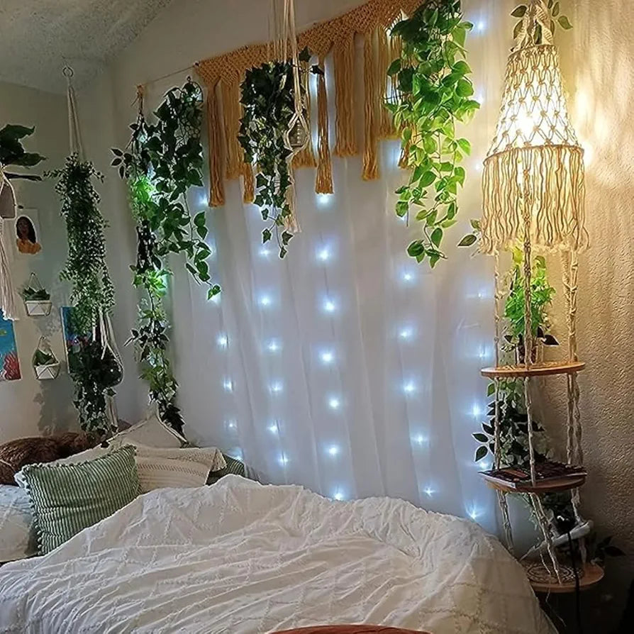 ecofynd Cotton 3 Tier Plant Hanger with Macrame Chandelier, Indoor Outdoor Handmade Boho Hanging Lamp Hanging Planter Flower Pot Holder, Style Decorative Rope for Home, Office, Balcony, Window