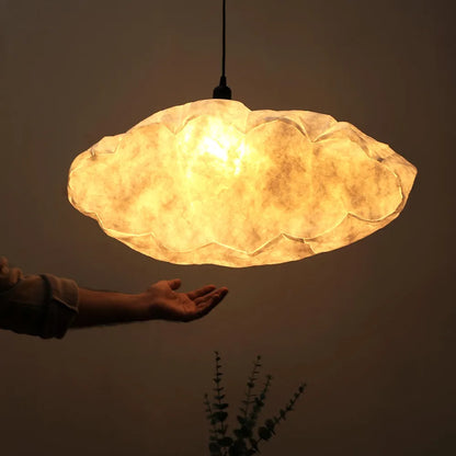 FIG Living Cloud Pendant Lamp for Living Room, Bedroom, Dining & Study | 57 x 17 x 22 cm | Specially Handcrafted Synthetic Material | Dreamy Ambient Lighting | Modern Ceiling Chandelier 