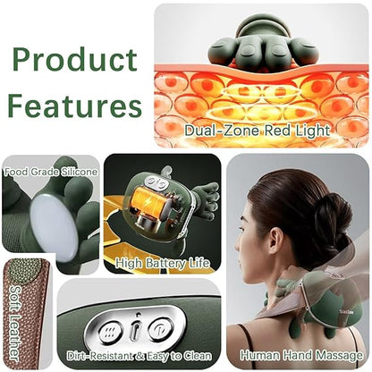 Shoulder and Neck Massager, Neck Massager for Pain Relief Deep Tissue with Two-Speed Temperature Adjustment Dual