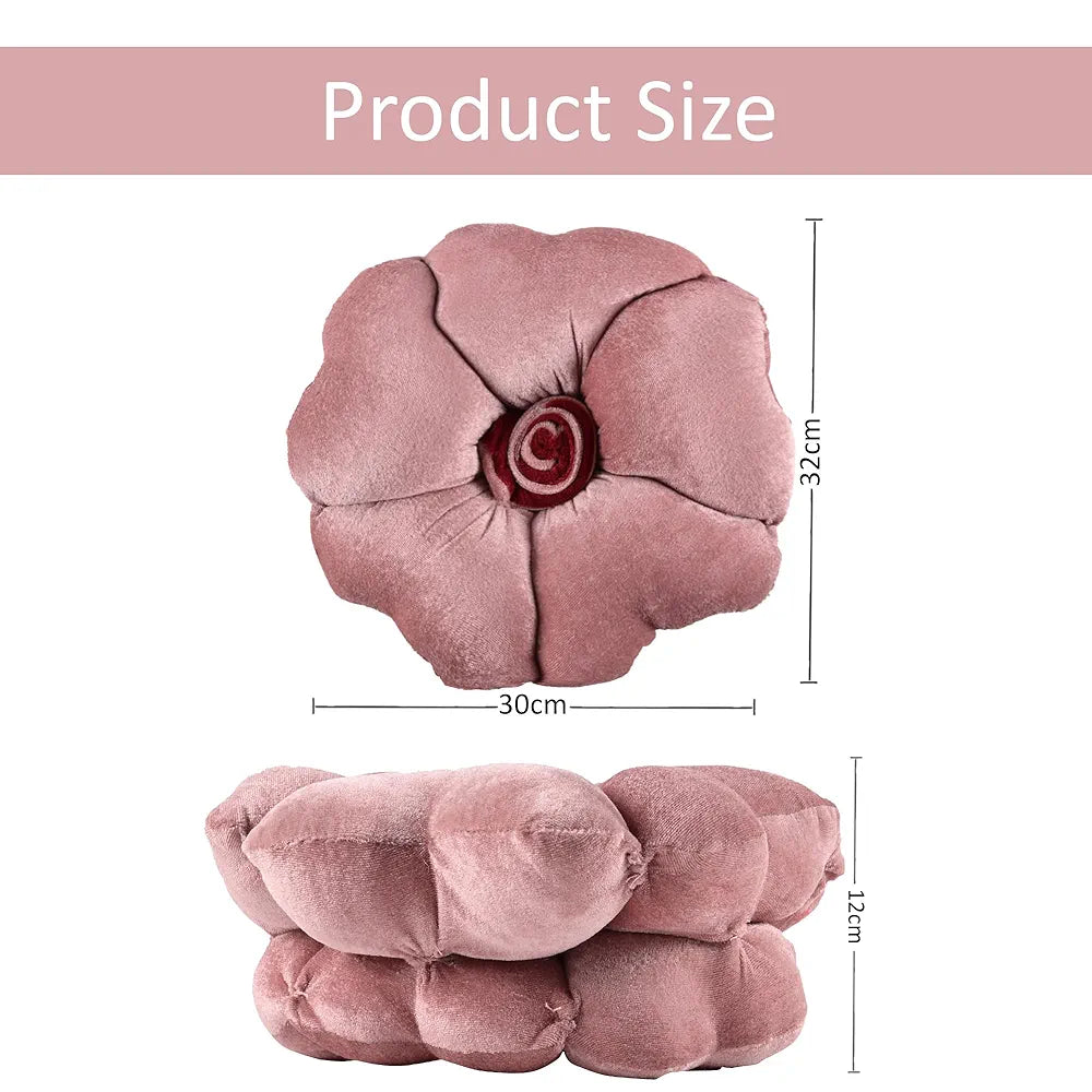 Kuber Industries Pack of 2 Rose Shape 13 Inches Decorative Plushie Cushions for Sofa & Bed | Head Rest & Soft Cushion Pillow for Car & Room Decoration | Rose Pink