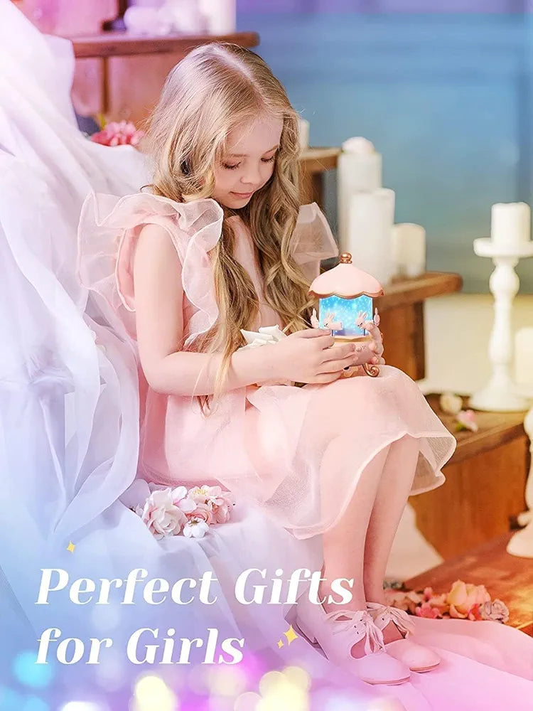 Desidiya Bunny Night Light Cabin Projector Lamp 360° Rotatable LED Night Lamp for Kids Room Decor, Kids Night Lights for Girls Bedroom 6 Film Shade, Star Projector, USB Powered Birthday Gift for Kids