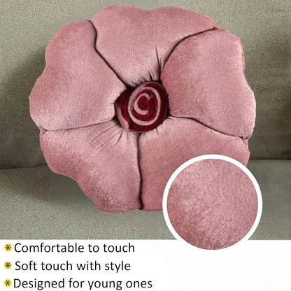 Kuber Industries Pack of 2 Rose Shape 13 Inches Decorative Plushie Cushions for Sofa & Bed | Head Rest & Soft Cushion Pillow for Car & Room Decoration | Rose Pink