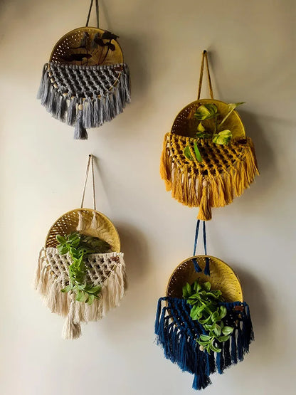 Zippy Flora Handmade Macrame Basket for Plants Perfect for Living Room/Home Decor/Boho Corners/Garden & Green Spaces 