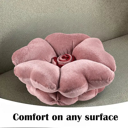 Kuber Industries Pack of 2 Rose Shape 13 Inches Decorative Plushie Cushions for Sofa & Bed | Head Rest & Soft Cushion Pillow for Car & Room Decoration | Rose Pink
