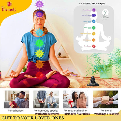 Divinely Adiyogi Idol 5.5 Inch | Handmade Shiva Figurine with Trishul & Rudraksha | Adiyogi Statue for Car Dashboard | Matte Black Decor Piece | Adiyogi Shiva Statue for Home & Meditation