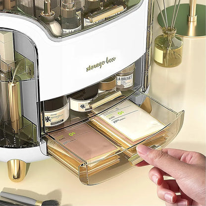 YAGVIZ Makeup Organiser Storage Box for Countertop Cosmetics, Skincare and Beauty Case with Clear Lid Display for Easy Visibility and Drawers for Vanity, Dresser