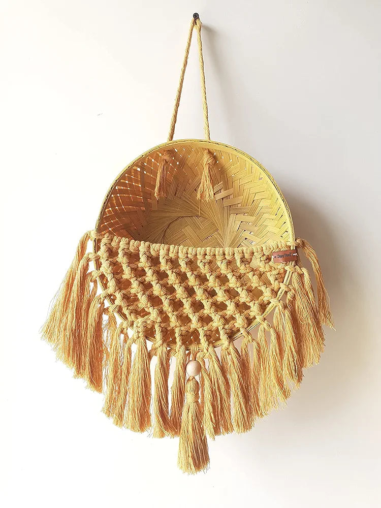 Zippy Flora Handmade Macrame Basket for Plants Perfect for Living Room/Home Decor/Boho Corners/Garden & Green Spaces 