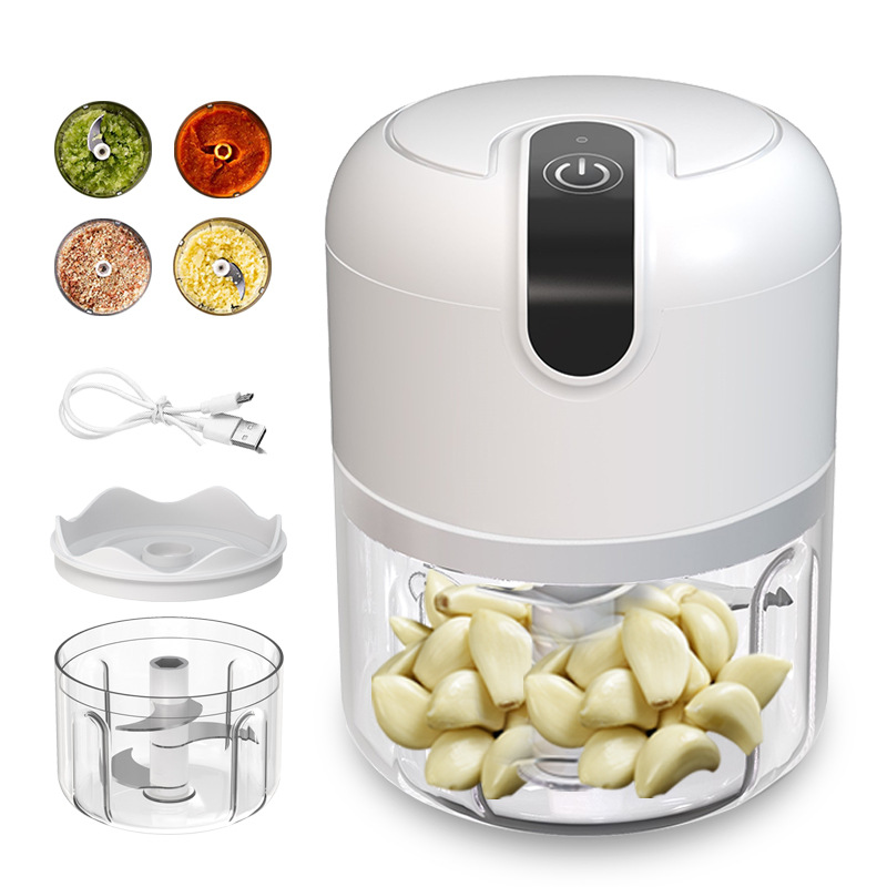 Rechargeable Mini Electric Chopper - Stainless Steel Blades, Easy One Touch Operation, 250 ML